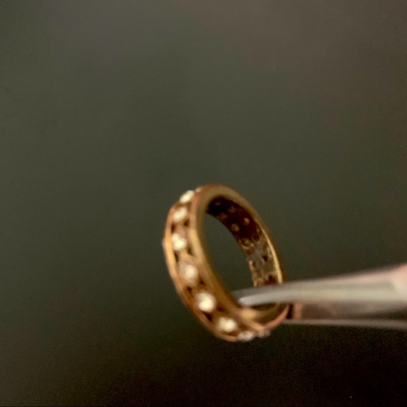 Rose Gold Eternity Ring with Clear Accents Fantasy Jewelry - Picture 2 of 5